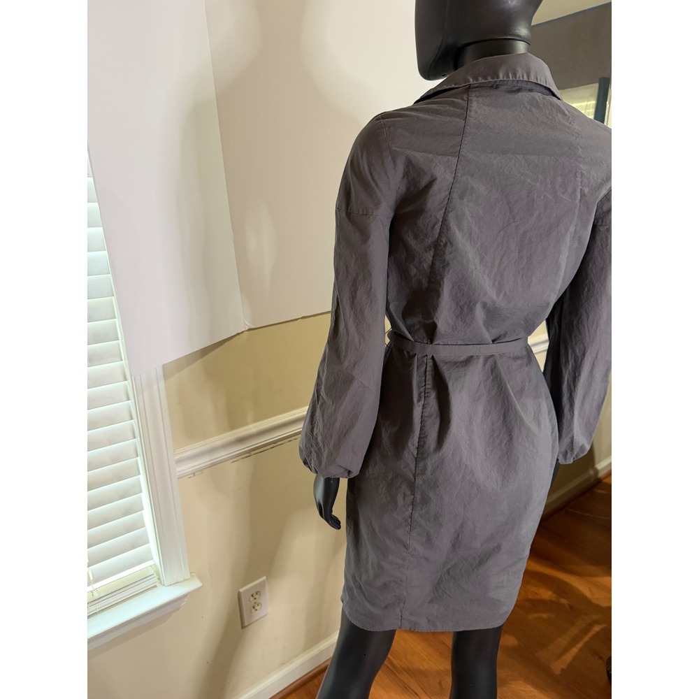 COS Grey Cotton Belted Shirt Dress Long Puff Sleeve Minimalist EU 34 US 4 - Picture 5 of 16
